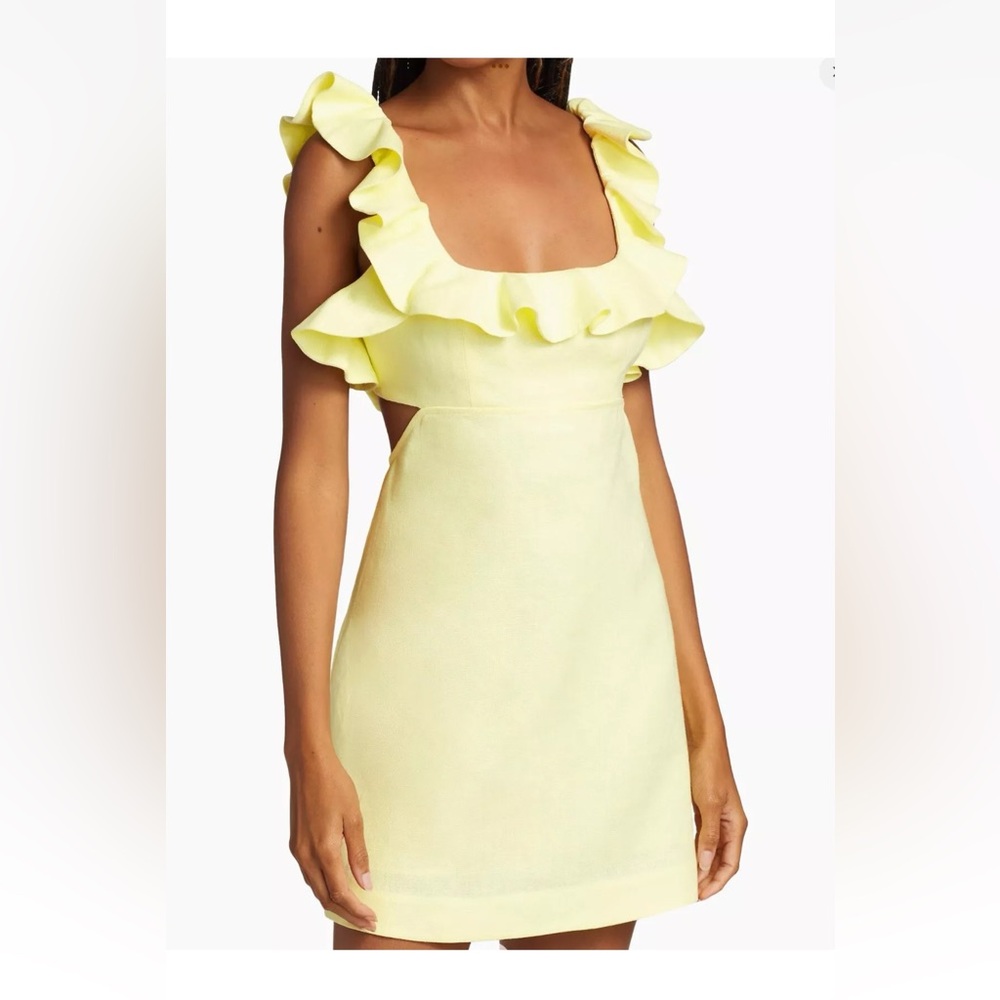 Zimmermann Yellow Ruffle Mini Dress | size 1 (4-6)